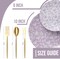 Trendables Fancy Plastic Wedding Dinnerware Set – Gold Disposable Forks Spoons Knives, 10” Charger Plates & 8” Dessert Plates – Elegant Reception, Holiday, Banquet & Special Event Supplies